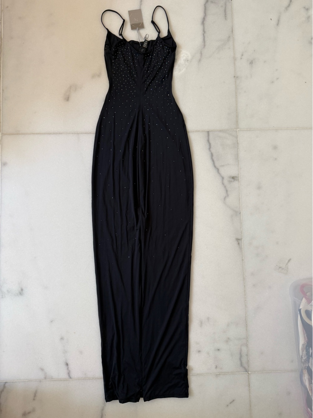 SKIMS Black Rhinestone-Studded maxi dress - Picture 5 of 6